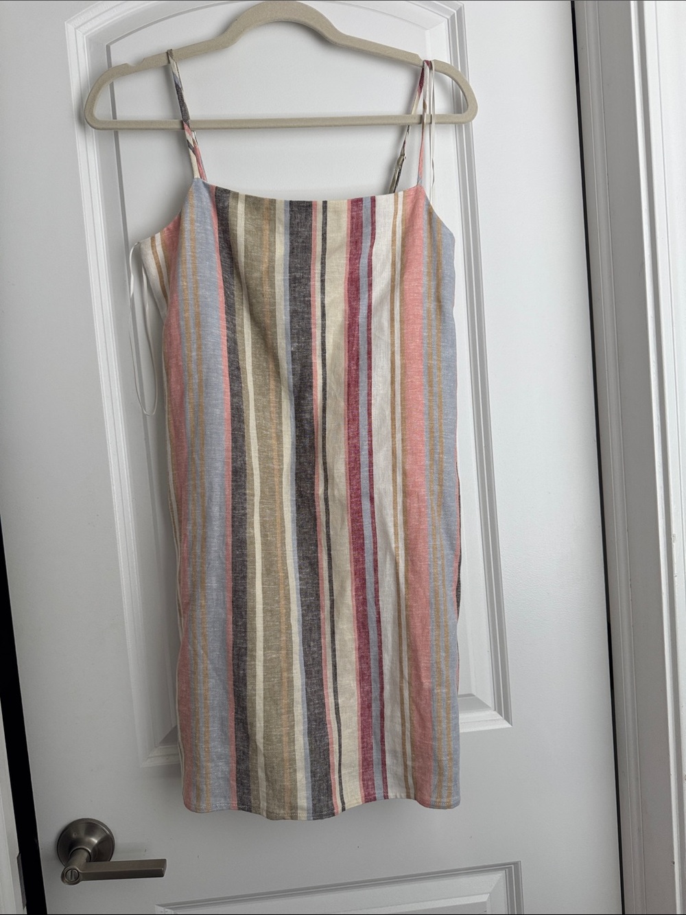 NWT Adorable Rush Dress Pastel Multi‑Stripe Mini Dress with Spaghetti Straps